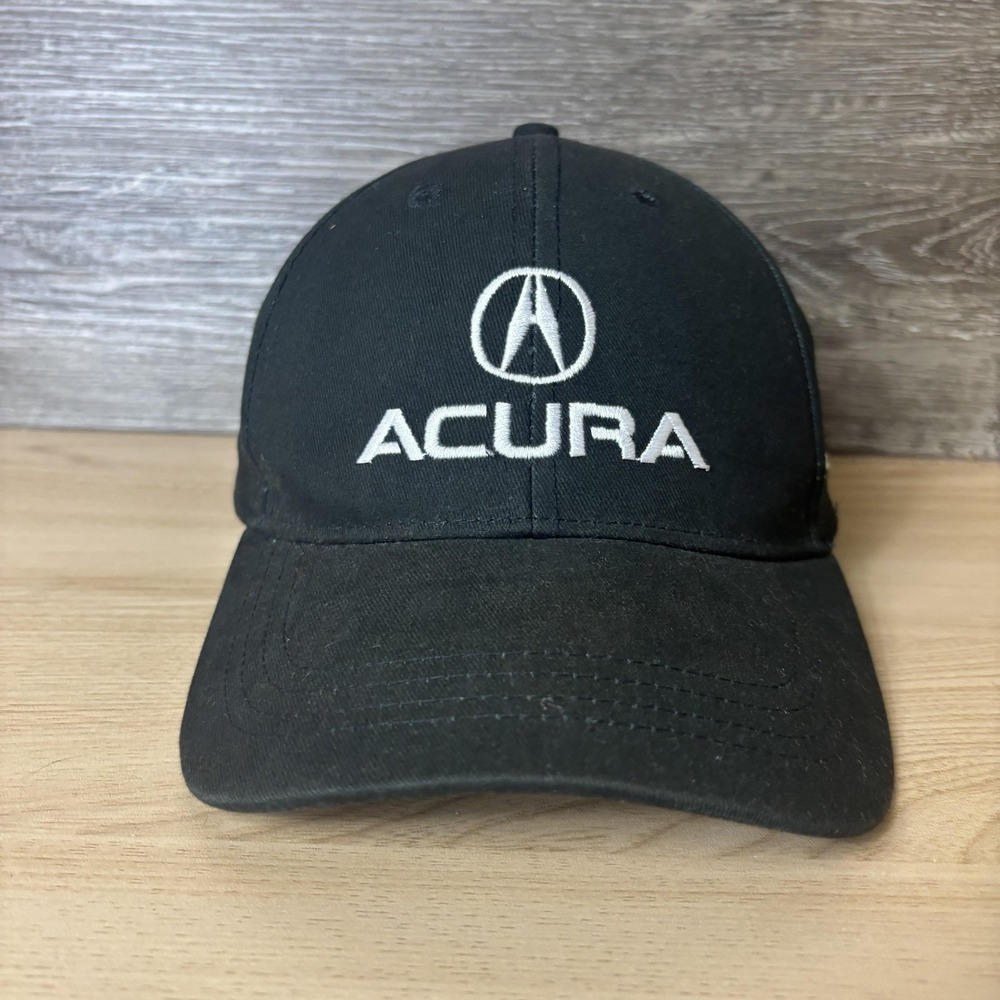 Acura Hat Cap Strap Back Embroidered Promo Mens Black Adjustable